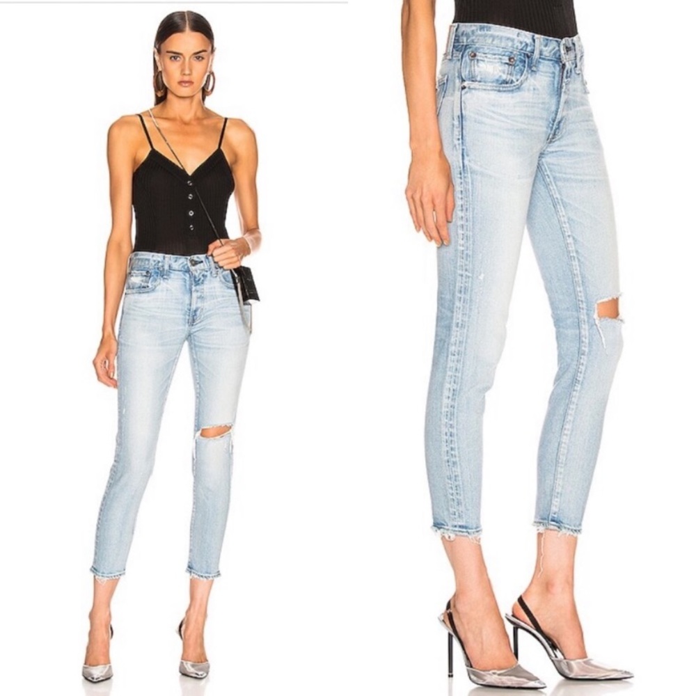 MOUSSY VINTAGE Vivian Distressed Skinny Jeans In Light Blue SIZE 25 - Picture 4 of 15